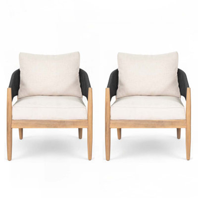 Fauteuil club d'extérieur en bois d'acacia