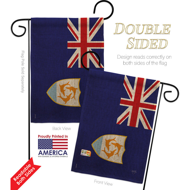 Polyester 18,5 x 13 po anguilla 2 côtés drapeau de jardin