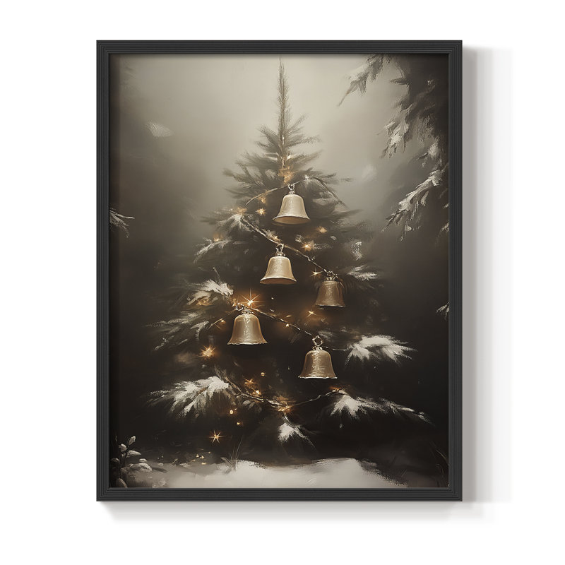 «Christmas Holiday Art», série 2-CLV, reproduction encadrée - bois massif, H 11 po x l 9 po, Noir, noir, noir, noir