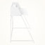 Bureau d'ordinateur avec huche, tablette et pieds en métal à finition chevron blanc, H 39,04 po x l 47 po x P 23,5 po