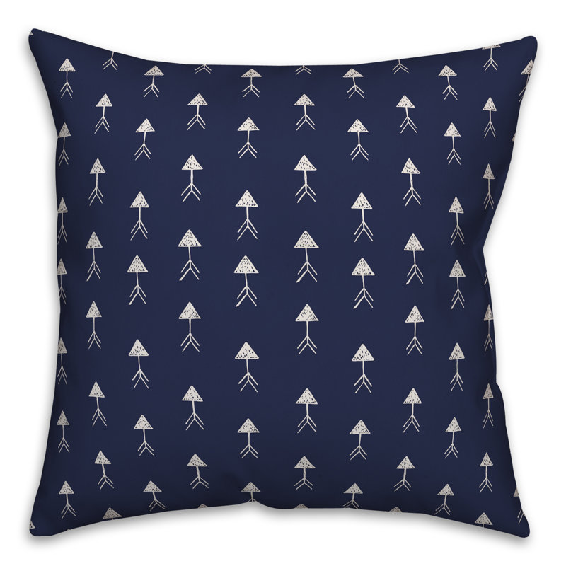  Housse de coussin carré et insert, 16 po x 1 po, Bleu marine / blanc géométrique 6