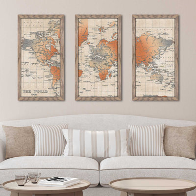 " World Map " 3 - Pieces