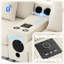 Canapé modulaire en velours côtelé de 114 po x 64 po avec haut-parleurs Bluetooth, canapé en L avec console, chargeur USB, porte-gobelets, rangement, repose-pieds-865030912