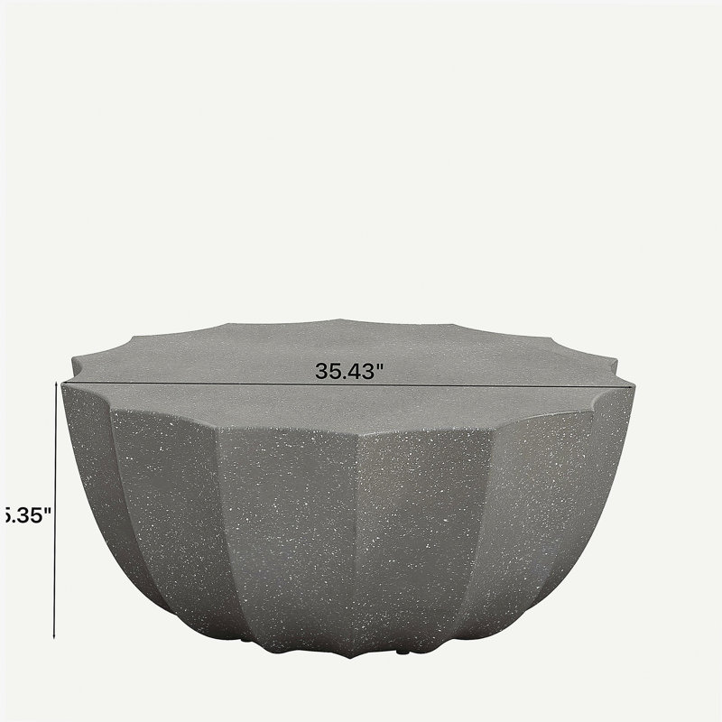 Table basse d'extérieur imperméable 35,43 po, Gris