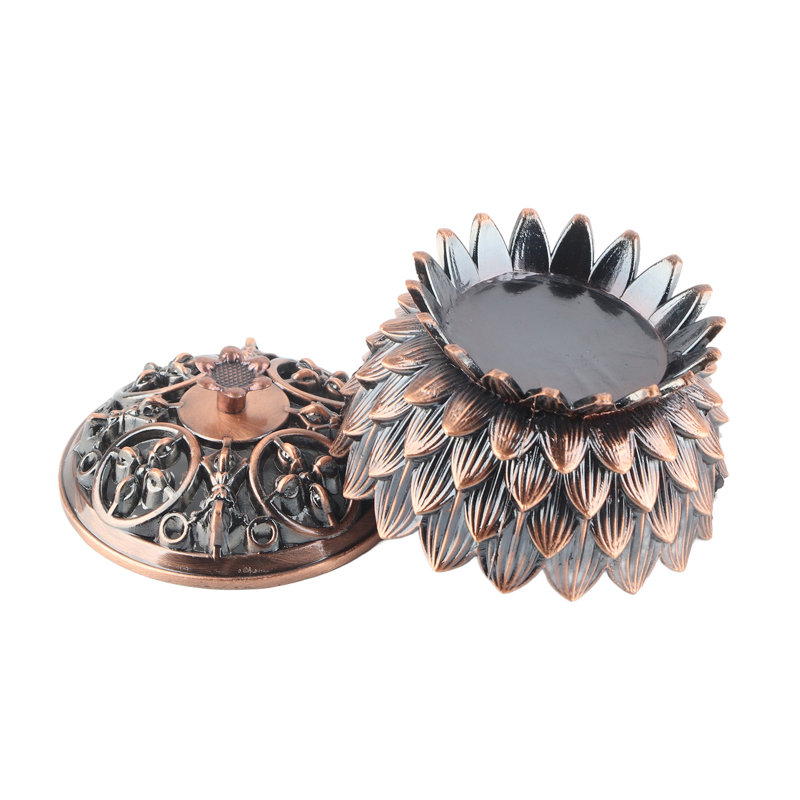 Porte-encens en alliage de zinc Lotus
