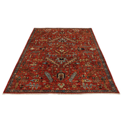 5x8 Rust and Multicolor Anatolian Traditional Rug