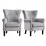 Tufted Wingback Accent Chairs With Classic Arms And Wooden Legs