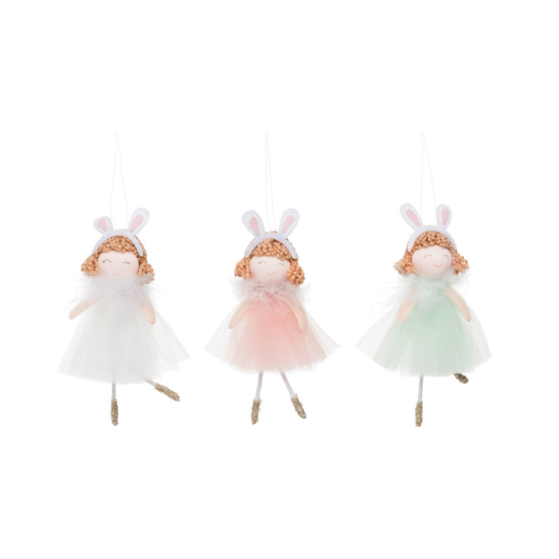 Ensemble d’ornement figurine suspendu lapin pour filles 3 pièces