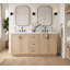 Meuble-lavabo double 59 po avec plateau en résine SMC et tiroirs divisés 59 po