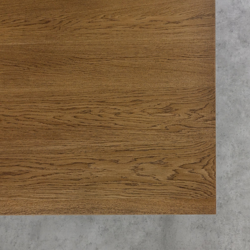 Brinegar Oak Metal Base Dining Table, Brown Oil, 75H x 180L x 90Wcm