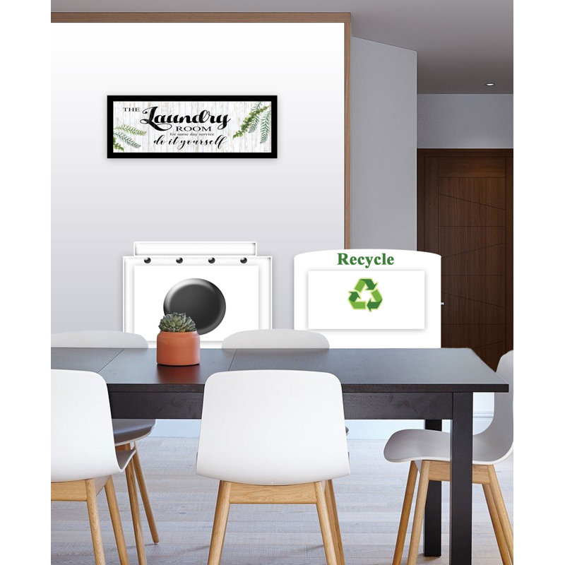 The Laundry Room Framed On Wood Print, White Framed