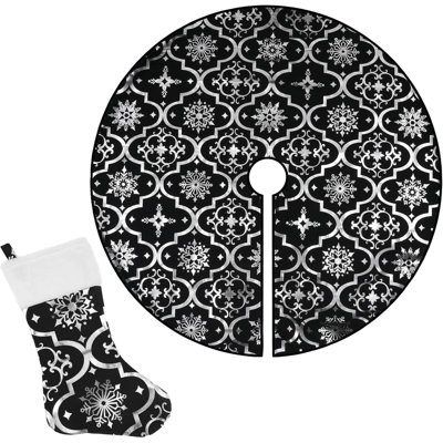 36 Inch Large Christmas Tree Skirt Xmas Soft Cover Mat Decor Snowflake Collar Farmhouse Tree Skirt For Holiday Ornaments Party Home Indoor Decorations