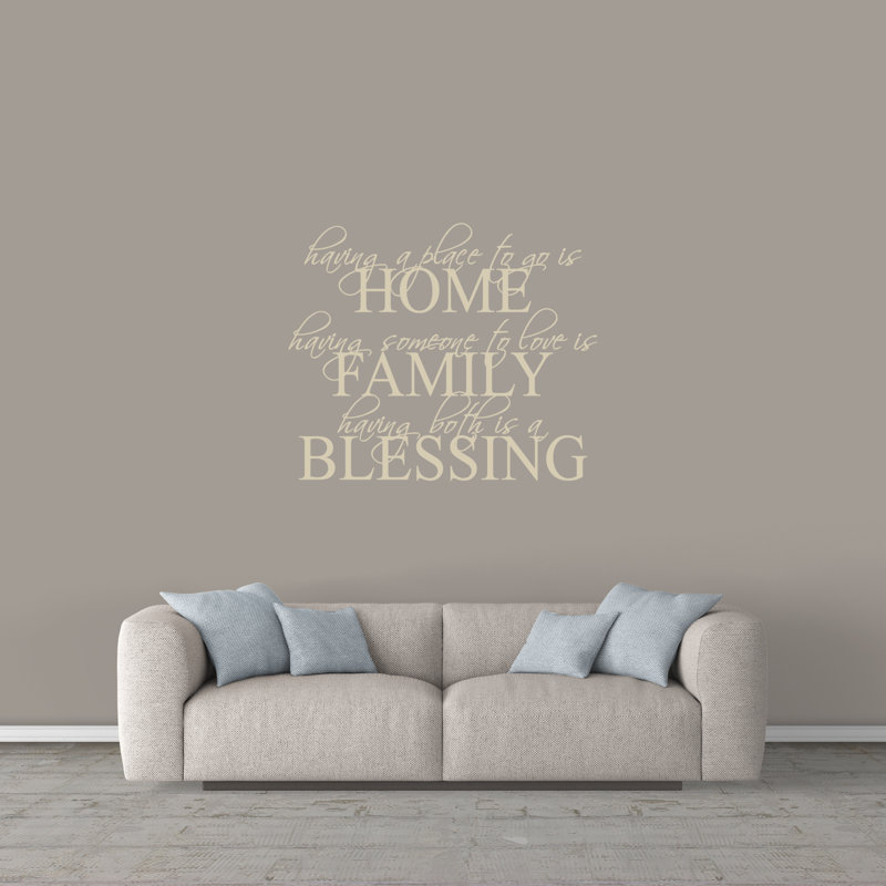 Adhésif décoratif « Home Family Blessing » Henline, Beige clair