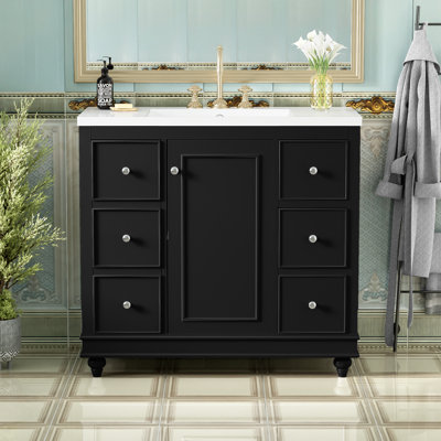 Meuble-lavabo moderne avec lavabo en résine intégré