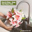 Fleurs de lis artificielles avec vase en céramique pour table, tablette, salle de bain, mariage-125533942