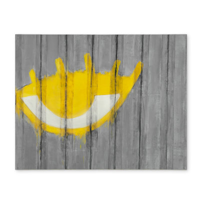 Napperon gris en polyester - Graffiti jaune