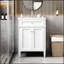 Meuble-lavabo de 24 po avec portes à fermeture douce, organisateurs et lavabo en céramique pour les espaces compacts-2043348581