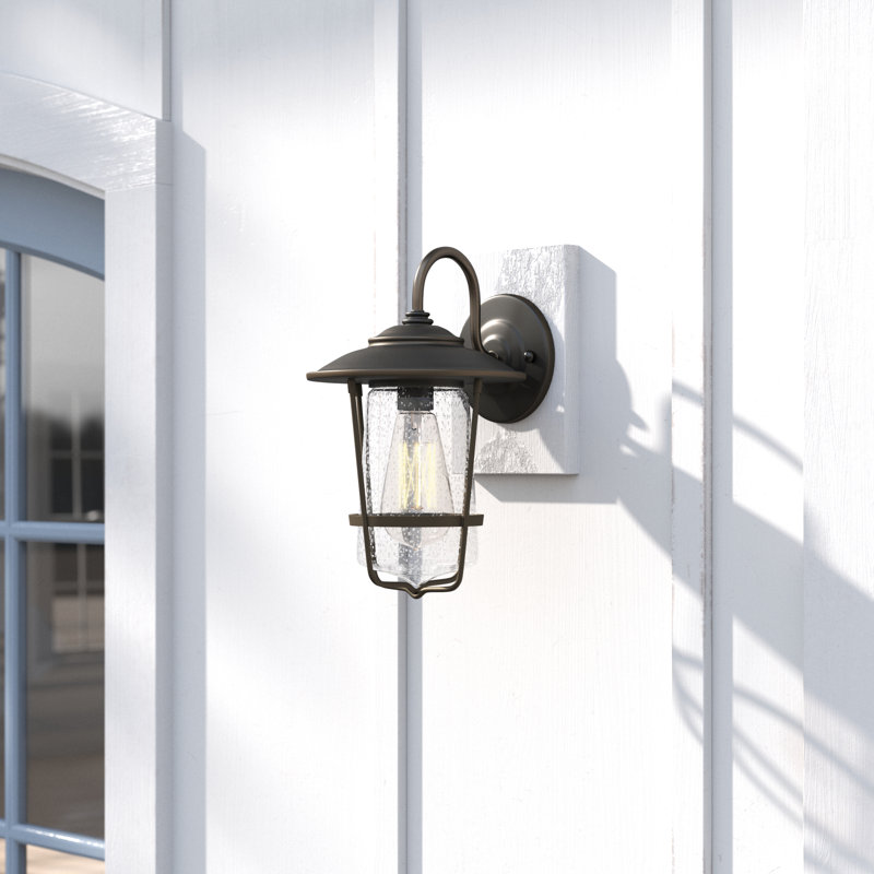 Clarina Dorulet 1 - Bulb Seeded Outdoor Wall Lantern, 11"W X 16.25"H X 12"D, Black