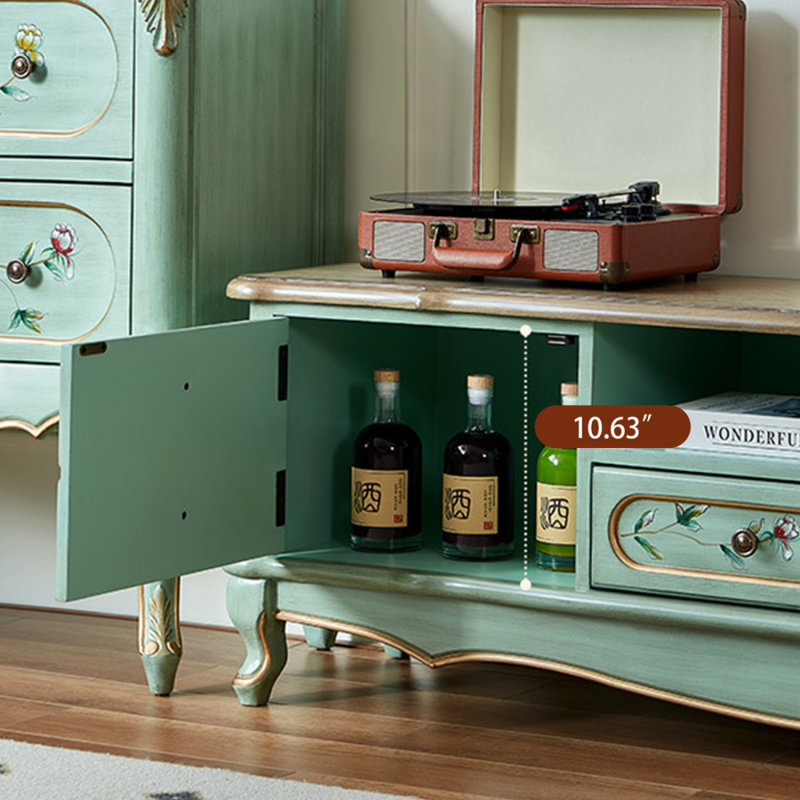 Modern Green Solid Wood TV Stands