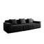 Canapé modulaire 3 places Cloud | Velours côtelé doux | Relaxation moderne | Siège profond avec coussins décoratifs