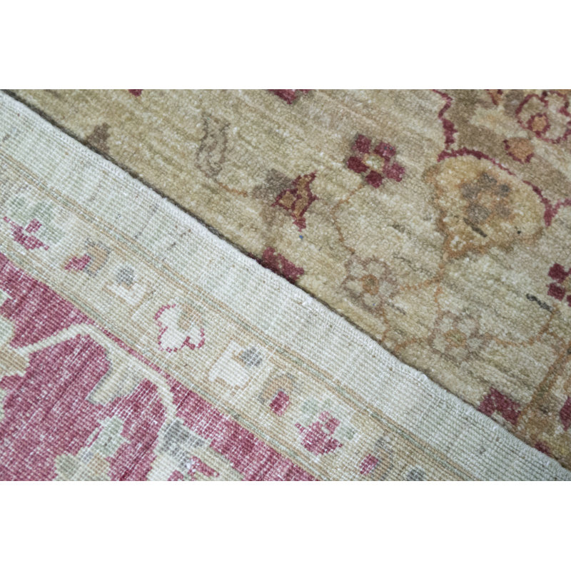 Hand-Knotted High-Quality Red and Green Area Rug