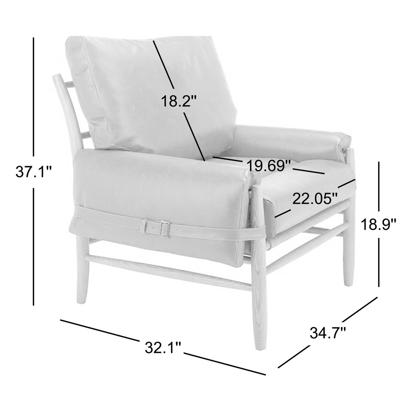 Marla Vegan Leather Armchair, Caramel Genuine Leather
