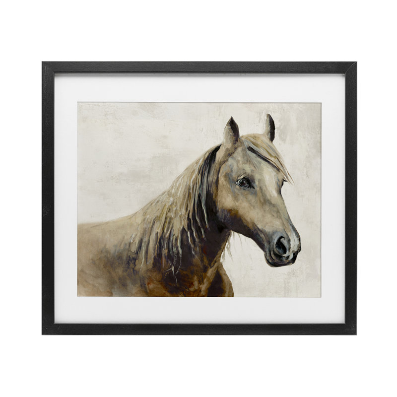 Sea Biscuit Horse, reproduction encadrée sous verre, conception de Jacob Q, H 13 po x l 16 po, Cadre noir minuit