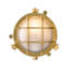 Brass 14cm H Frosted Glass Outdoor Bulkhead Light