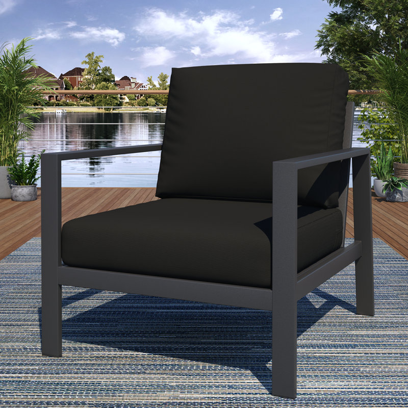Townsend Sofa Seating Group with Sunbrella® Cushions, Canvas Black Sunbrella® Canvas, Gray