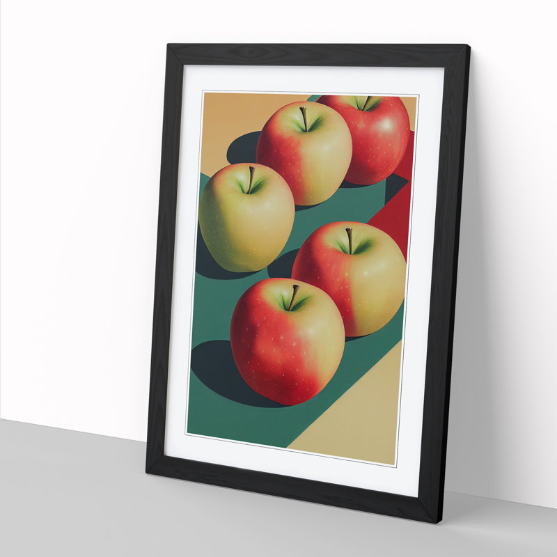 Weldona Five Apples - Wall Art, Black, 34cm H x 25cm W x 2cm D