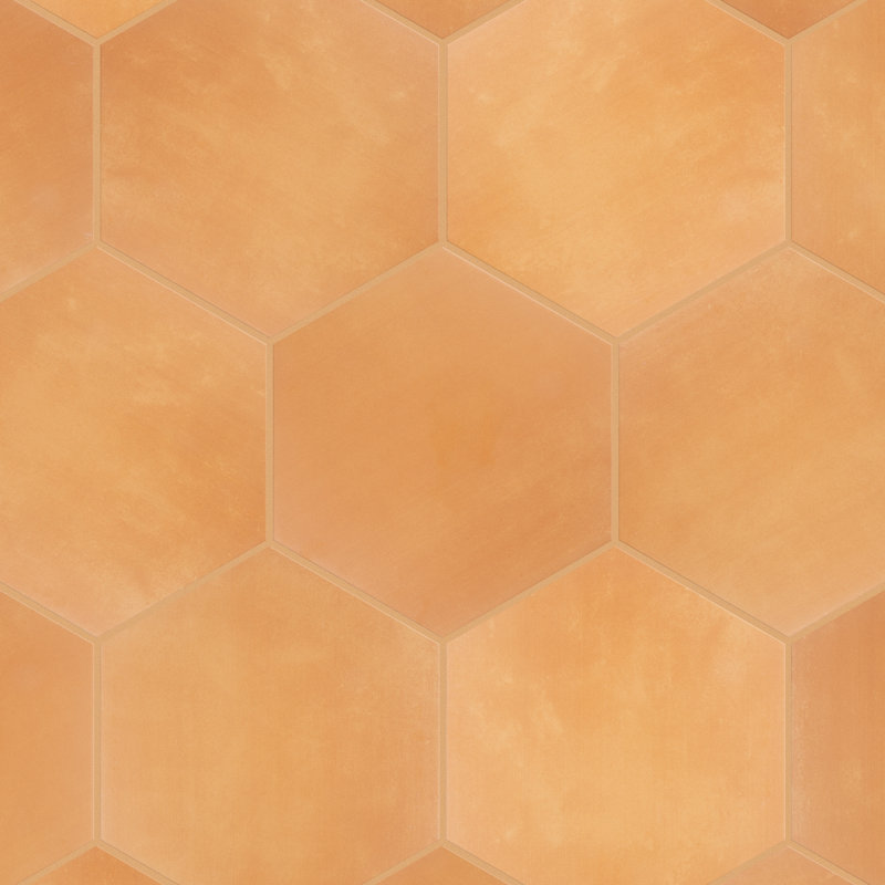Horizon Hex 7-3/4" x 9"Porcelain Wall & Floor Tile, Orange