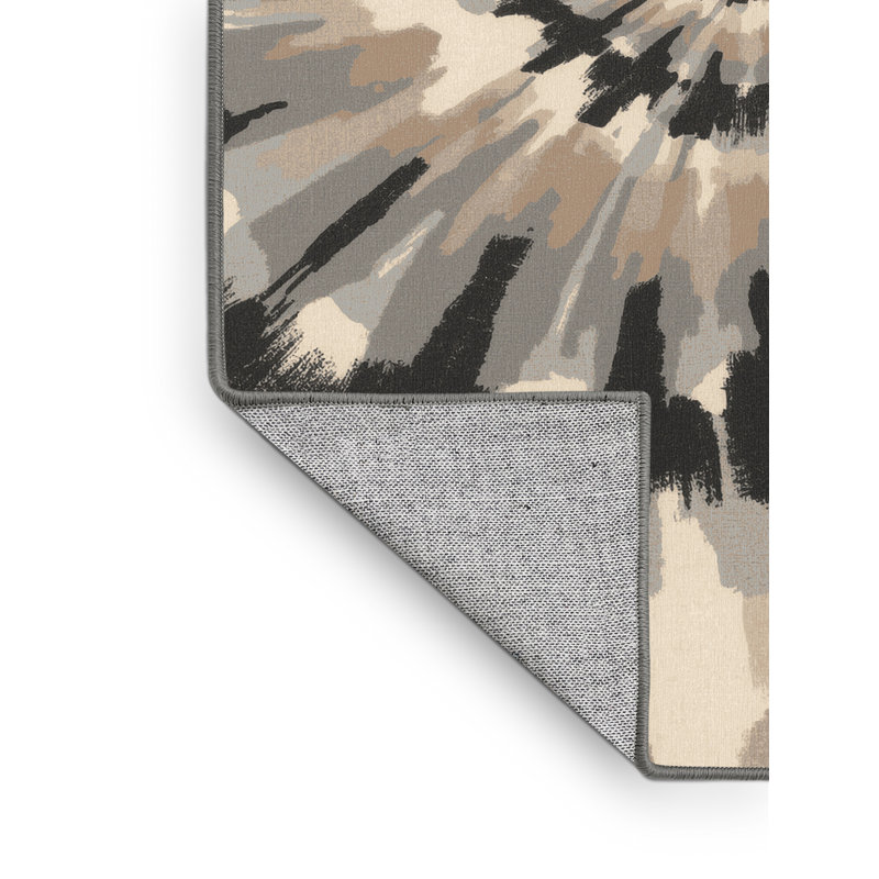 Tapis éclectique abstrait gris lavable à la machine Brooksville, 5 x 7