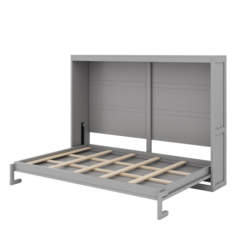 Grand lit escamotable avec DEL, Gris