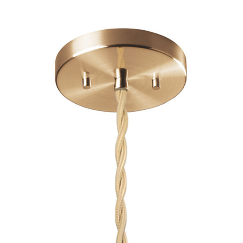 Meydan 1 - Light Single Drop Pendant, 6" H x 16.25" W x 16.25" D, Muted Yellow, Brushed Brass