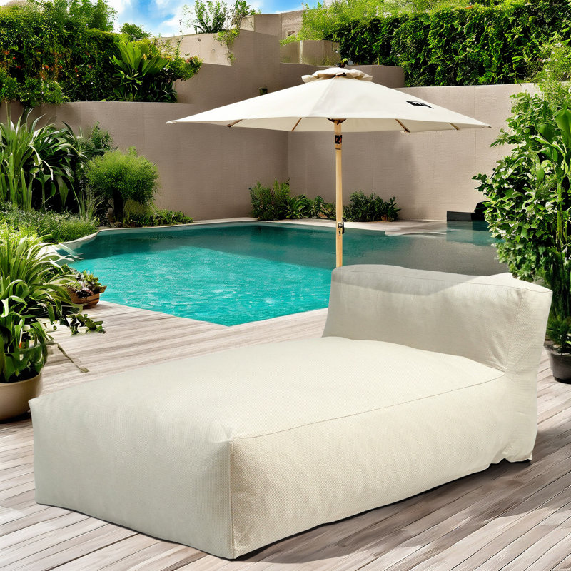 Méridienne d'extérieur pour piscine, méridienne et patio, Beige clair