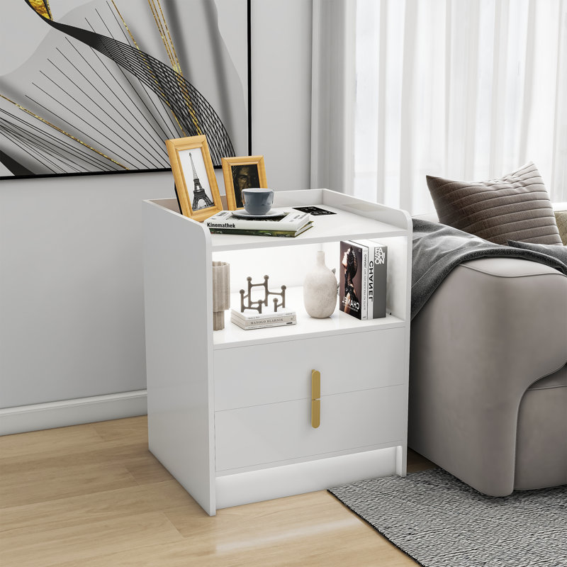 Klaudio 16.7'' W Nightstand, White