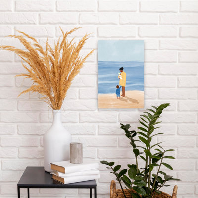 Family Beach Day Contemporary Beach Ocean Wall Art Print by Bea Muller - Wrapped Canvas Print