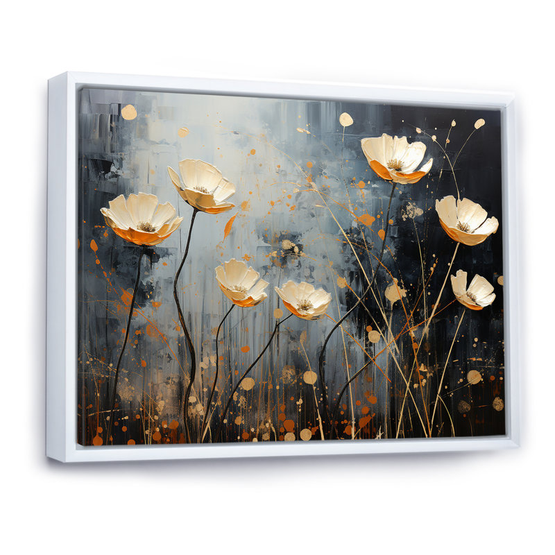 Gilded Garden Blooming Meadows I, Cadre flottant blanc, 34" H x 44" W
