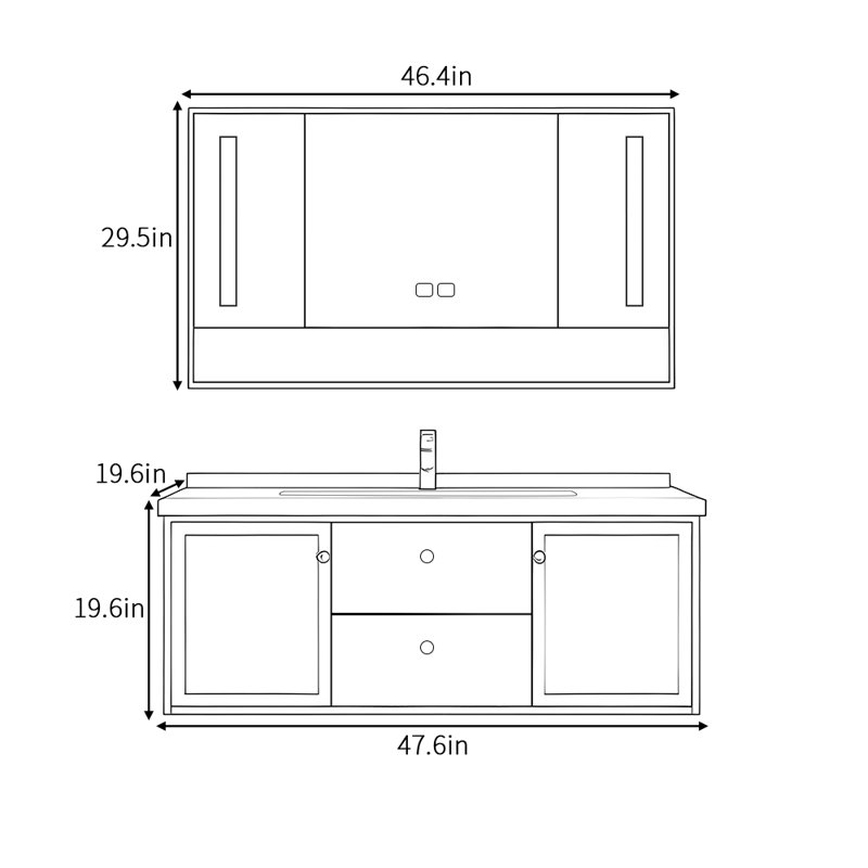 Modern light luxury style bathroom cabinet