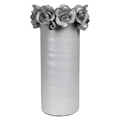 Vase With Rose Rim, Ceramic