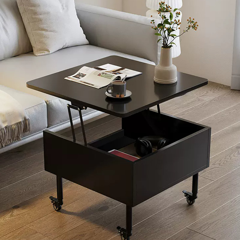 Solid Wood Lift Top Coffee Table, Black