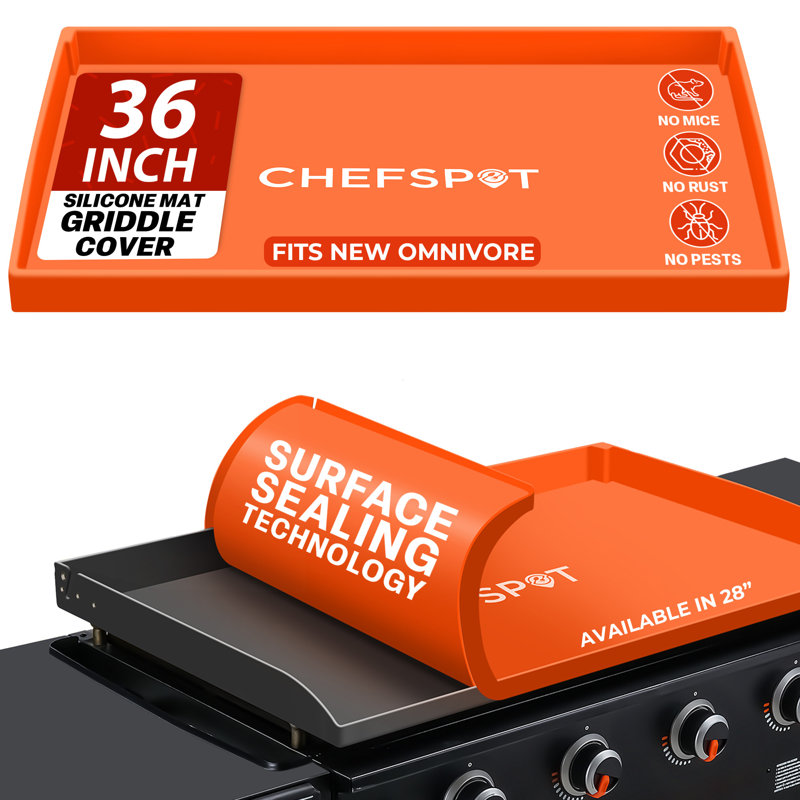 CHEFSPOT Griddle Mat Cover for Blackstone Omnivore Griddle - Silicone - Full Grill Cover Protector - 36 inch - New Models