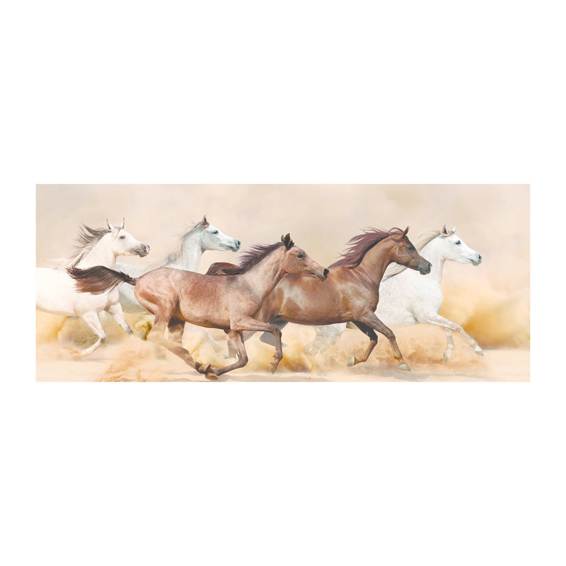 Horses In A Gallop - Wrapped Canvas Print