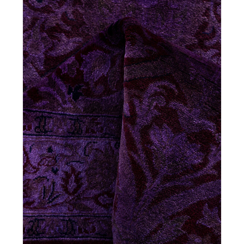 Overdyed One-of-a-Kind 2' 7" X 12' 9" Hand Knotted Area Rug