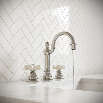2-handle Bathroom Faucet with Drain Assembly