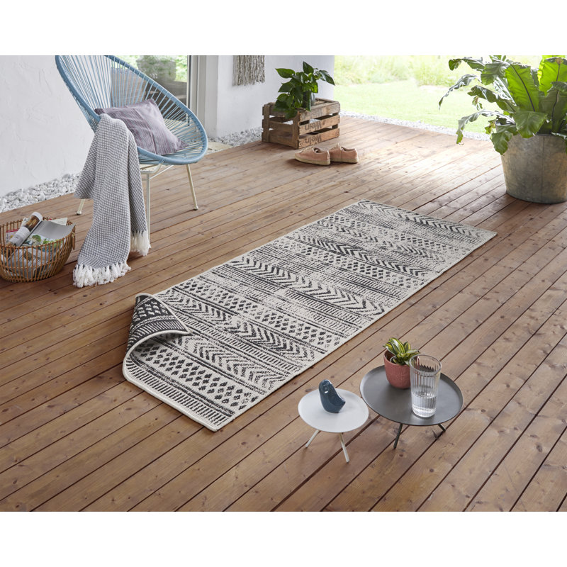Biri Flatweave Black Rug, Rectangle 80 x 150cm