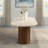 Oval Dining Table, Travertine Top & Dark Oak