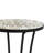 Brown+Black Patio Side Table With Shelf. Ceramic Tile & Iron. 14"X14"X21.34". Elegant Surface Design. Assembly Required Shelf In Brown+Black. Top Fascinating Black Steel Frame. 14"X21.34".