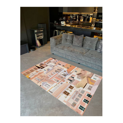Tapis décoratif moderne Poudre Beige