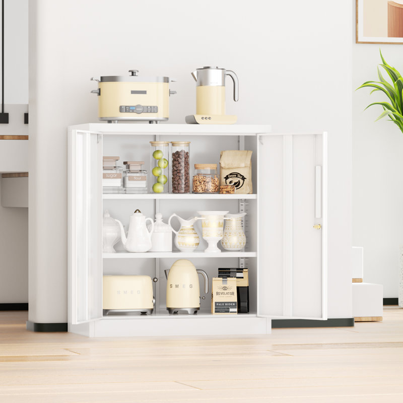 Iaconetti 32'' Wide 2 - Shelf Storage Cabinet, White